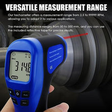 Load image into Gallery viewer, Laser Photo Tachometer Motor Speed Gauge Tester Non-Contact RPM Meter Motor Speed Gauge Gun - Accurate RPM Measurement with Rotational Record (Digital Tachometer)_3488
