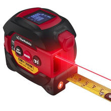 Load image into Gallery viewer, Laser Tape Measure 3 in 1 with Laser Level Crosshairs |196ft/60m Laser Distance+16ft/5m AutoLock Tape |Backlit LCD Display (Ft/Inch/M/mm) |for DIY,Construction, Interior Design (Red)_1
