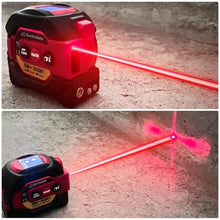 Load image into Gallery viewer, Laser Tape Measure 3 in 1 with Laser Level Crosshairs |196ft/60m Laser Distance+16ft/5m AutoLock Tape |Backlit LCD Display (Ft/Inch/M/mm) |for DIY,Construction, Interior Design (Red)_5
