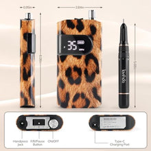 Load image into Gallery viewer, Lavinda 35000RPM Electric Nail Drill, Professional Cordless Nail Drill Machine Portable Rechargeable Nail Efile for Acrylic Gel Nails, Manicure Pedicure Tools for Salon Home Use-Leopard Print_4605
