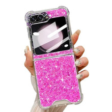 Load image into Gallery viewer, LCHULLE for Samsung Galaxy Z Flip 6 Case Bling Glitter for Girls Women Cute Shiny Sparkle Sequin Stars, Soft Silicone Shockproof Cover Protective Phone Case for Samsung Z Flip 6 5G(Rose Pink), RosePink_1
