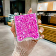 Load image into Gallery viewer, LCHULLE for Samsung Galaxy Z Flip 6 Case Bling Glitter for Girls Women Cute Shiny Sparkle Sequin Stars, Soft Silicone Shockproof Cover Protective Phone Case for Samsung Z Flip 6 5G(Rose Pink)_71
