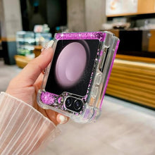Load image into Gallery viewer, LCHULLE for Samsung Galaxy Z Flip 6 Case Bling Glitter for Girls Women Cute Shiny Sparkle Sequin Stars, Soft Silicone Shockproof Cover Protective Phone Case for Samsung Z Flip 6 5G(Rose Pink)_72
