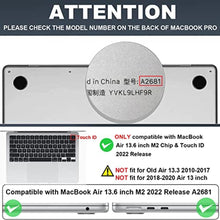 Load image into Gallery viewer, LCMOCICO for New MacBook Air 13.6 inch Case 2024 2023 2022 Release M3 A3113 A2681 M2, Matte Anti-Fingerprint Plastic Hard Shell Case with Fold Kickstand &amp; Keyboard Cover &amp; Screen Film, Midnight Green_1740
