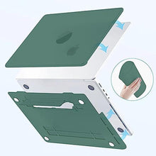 Load image into Gallery viewer, LCMOCICO for New MacBook Air 13.6 inch Case 2024 2023 2022 Release M3 A3113 A2681 M2, Matte Anti-Fingerprint Plastic Hard Shell Case with Fold Kickstand &amp; Keyboard Cover &amp; Screen Film, Midnight Green_1741
