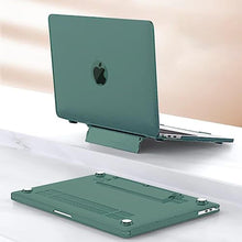 Load image into Gallery viewer, LCMOCICO for New MacBook Air 13.6 inch Case 2024 2023 2022 Release M3 A3113 A2681 M2, Matte Anti-Fingerprint Plastic Hard Shell Case with Fold Kickstand &amp; Keyboard Cover &amp; Screen Film, Midnight Green_1742
