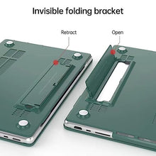 Load image into Gallery viewer, LCMOCICO for New MacBook Air 13.6 inch Case 2024 2023 2022 Release M3 A3113 A2681 M2, Matte Anti-Fingerprint Plastic Hard Shell Case with Fold Kickstand &amp; Keyboard Cover &amp; Screen Film, Midnight Green_1743
