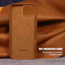 Load image into Gallery viewer, Leather Case for iPhone 16 Pro Brown Compatible with MagSafe Men Women_133
