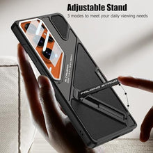 Load image into Gallery viewer, Leather Case for Samsung Galaxy S26 Ultra with Invisible Kickstand and Camera Lens Protective Film, Mechanical Style Slim PU Leather &amp; Hard PC Shockproof Cover for Galaxy S26 Ultra 6.9" (Black)_826
