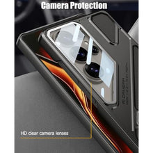 Load image into Gallery viewer, Leather Case for Samsung Galaxy S26 Ultra with Invisible Kickstand and Camera Lens Protective Film, Mechanical Style Slim PU Leather &amp; Hard PC Shockproof Cover for Galaxy S26 Ultra 6.9" (Black)_827
