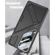 Load image into Gallery viewer, Leather Case for Samsung Galaxy S26 Ultra with Invisible Kickstand and Camera Lens Protective Film, Mechanical Style Slim PU Leather &amp; Hard PC Shockproof Cover for Galaxy S26 Ultra 6.9" (Black)_828
