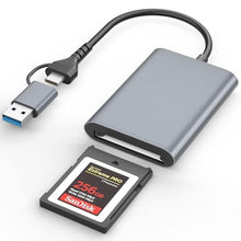 Load image into Gallery viewer, Lecnvuo CFexpress Type B Card Reader with USB 3.2 (Gen 2) 10Gbps, USB-C&amp;USB-A 2-in-1 CF Express Type-B Card Adapter, Compatible with Windows/Mac/Linux/Android, for iPhone 16/15, Laptops, Tablets_1
