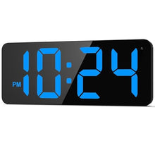 Load image into Gallery viewer, LED Digital Wall Clock with Large Display, Big Digits, Auto-Brightness, 12/24Hr Format, Modern Electric Small Silent Wall Clock for Living Room, Bedroom, Classroom, Farmhouse, Kitchen, Office - Blue_1
