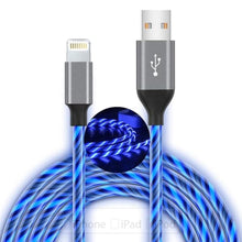 Load image into Gallery viewer, LED iPhone Charger Cord Light Up Lightning Cable | MFi Certified Apple Charger | Cool USB Fast Charging for iPhone 14 13 12 11 Pro Max XR X SE 8 Plus, iPad iPod and More (Blue, 3ft)_1
