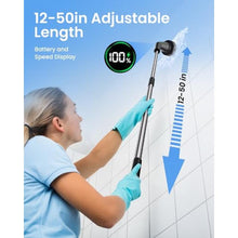Load image into Gallery viewer, Leebein Electric Spin Scrubber, Cordless Cleaning Brush for Bathroom Shower Tub, IPX7 Waterproof Power Scrubber with 7 Brush Heads, Extendable Long Handle and 2 Speeds Scrubber for Bathtub Floor, Black_1468
