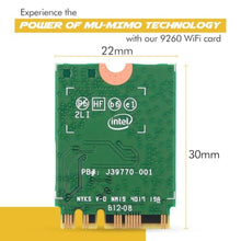 Load image into Gallery viewer, Legacy M.2 WiFi 5 Card for Intel 9260NGW with Bluetooth 5.1 Up to 1.73Gbps, GreenWhite_7502
