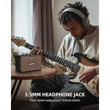 Load image into Gallery viewer, LEKATO Mini Guitar Amplifier, Dual Speakers 5W, Rechargeable Electric Guitar Amp Bluetooth with Clean Overdrive, 6H Working, Headphone Jack, Portable Small Amp for Practice AG-04 (Brown)_4066
