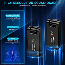 Load image into Gallery viewer, LEKATO Wireless Guitar System with Charging Case, Rechargeable 2.4GHz Wireless Transmitter Receiver Guitar Wireless System 4 Channels with Dual Plugs 3.5mm/6.35mm,(WS-100), Black_7892
