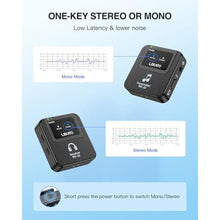 Load image into Gallery viewer, LEKATO Wireless in-Ear Monitor MS-20 Charging, 30H Battery Life with Box, 2.4G IEM System 1Transmitter 2 Receivers Auto-Pairing,OTG Support,One to More, in-Ear Monitoring for Studio,Live,Singer,Band_488
