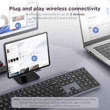Load image into Gallery viewer, Lenovo 700 Modern Wireless Keyboard, 2.4 GHz Dongle &amp; Dual Bluetooth Connection, AES-128 Encryption, 36 Month Battery Life, Luna Grey, LunaGrey_664
