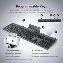 Load image into Gallery viewer, Lenovo 700 Modern Wireless Keyboard, 2.4 GHz Dongle &amp; Dual Bluetooth Connection, AES-128 Encryption, 36 Month Battery Life, Luna Grey, LunaGrey_665
