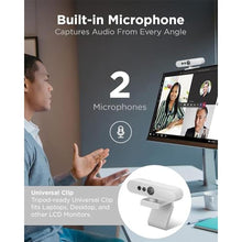 Load image into Gallery viewer, Lenovo HD 1080p Webcam (510 FHD) - Monitor Camera with 4X Digital Zoom, 95 Wide Angle, 360 Rotation Pan &amp; Tilt - Desktop Cam with Dual Microphones &amp; Windows Hello for Livestreaming &amp; Conferences, White_505
