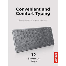 Load image into Gallery viewer, Lenovo Multi-Device Wireless Bluetooth Keyboard, Connect Up to 3 Devices Simultaneously, Compatible with iOS, Android, Windows, Slim Profile, Rechargeable, 60-Hour Battery Life, Iron Grey, Multicolor_161
