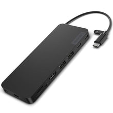 Load image into Gallery viewer, Lenovo USB-C Slim Travel Dock, 8 Ports, Up to 65W PD Pass Through, Integrated USB-C Cable, 4K Display Support, Black_1
