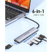 Load image into Gallery viewer, LENTION 6-in-1 USB C Hub, 4K@30Hz HDMI, 100W PD, 1 USB 3.0, 3 USB 2.0, SpaceGray_555
