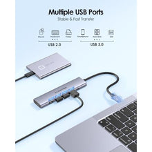 Load image into Gallery viewer, LENTION 6-in-1 USB C Hub, 4K@30Hz HDMI, 100W PD, 1 USB 3.0, 3 USB 2.0, SpaceGray_556
