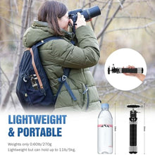 Load image into Gallery viewer, LEOFOTO Carbon Fiber Mini Table Tripod with Ball Head for Camera, Lightweight Desktop Tripod with Base, 1/4" Arca QR Plate for Phone Adaptor/Projector, Max Height 10.43", Max Load 11LB, MT-02C Plus, black_254
