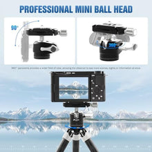 Load image into Gallery viewer, LEOFOTO Carbon Fiber Mini Table Tripod with Ball Head for Camera, Lightweight Desktop Tripod with Base, 1/4" Arca QR Plate for Phone Adaptor/Projector, Max Height 10.43", Max Load 11LB, MT-02C Plus, black_255
