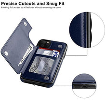 Load image into Gallery viewer, LETO for iPhone 15 Pro Wallet Case - Flip Folio Leather Kickstand - Fashionable Designs - Credit Card Holder - Protective Phone Cover for Women and Girls - 6.1" - Navy Blue_7525
