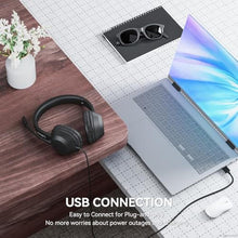 Load image into Gallery viewer, LEVN Headset with Mic, USB Headset with Microphone for PC, Headphones with Mic for Pc with Noise Canceling Microphone for Laptop, USB Headphones for Work from Home/Call Center/Open Office, Black_7515
