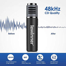 Load image into Gallery viewer, Lewinner Wireless Lavalier Microphone Bluetooth 48KHz Lapel Clip-on Mic for iPhone Android iPad for Recording Video Content Creator - Noise Reduction, Black_296
