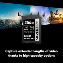 Load image into Gallery viewer, Lexar 256GB Silver PRO SD Memory Card, 280MB/s Read, 4K, V60, U3, UHS-II, BlackSilver_64
