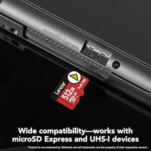 Load image into Gallery viewer, Lexar 512GB Play PRO microSD Express Card, UHS-I, C10, U3, V30, Full HD, 4K, Up to 900/600 MB/s Memory Card, Compatible w/Nintendo-Switch 2, ASUS ROG Ally, Steam Deck, Gaming (LMSXPS0512G-BNNNU), Black_4303
