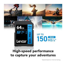 Load image into Gallery viewer, Lexar Blue Series High-Performance 800x SDHC/SDXC UHS-I Memory - 64GB, Card, Clear_1951
