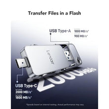 Load image into Gallery viewer, Lexar D70E 2TB Dual Drive External SSD, Up to 2000MB/s Read 1800MB/s Write, Silver_789
