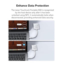 Load image into Gallery viewer, Lexar TouchLock Portable SSD 1TB with One-Touch NFC Encryption Authentication, External Solid-State Drives USB 3.2 Gen2, Magnetic Phone SSD Support for iPhone 17/16, Tablet, PC_171
