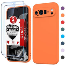 Load image into Gallery viewer, LeYi for Google Pixel-9-Pro-XL Case 6.8inch: (Not Fit 9/ 9Pro) with 2PCS Screen Protector, Soft Liquid Silicone Microfiber Lining, Shockproof Protective Case for Pixel 9 Pro XL, Orange_1
