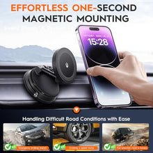 Load image into Gallery viewer, LIBAXIN Magnetic Car Phone Holder for MagSafe, 15W Wireless Charging, 360 Adjustable Dashboard Mount, Compatible with iPhone 12-17 &amp; Android (Black)_2231

