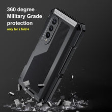 Load image into Gallery viewer, Libeagle Compatible with Samsung Galaxy Z Fold 4 Case with Metal Bumper Premium Rugged Heavy Duty Shockproof Protective [S Pen Holder] [Hinge Protection] [Screen Protector] Stand Cover 5G 2022-Black_7768
