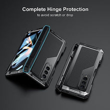 Load image into Gallery viewer, Libeagle Compatible with Samsung Galaxy Z Fold 4 Case with Metal Bumper Premium Rugged Heavy Duty Shockproof Protective [S Pen Holder] [Hinge Protection] [Screen Protector] Stand Cover 5G 2022-Black_7769
