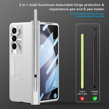 Load image into Gallery viewer, Libeagle Compatible with Samsung Galaxy Z Fold 5 Case, Include Capacitance Pen &amp; S Pen Holder, Detachable Hinge Protection, Built in Screen Protector, Magnetic Stand, Thin &amp; Slim Cover 5G 2023-Silver_1654
