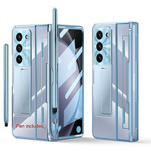 Load image into Gallery viewer, Libeagle Compatible with Samsung Galaxy Z Fold 5 Case with Innovative Hinge Protection, Detachable S Pen Holder &amp; Capacitance Pen, Non-Yellow Clear Back, Screen Protector, Stand Cover 5G 2023, Blue, Blueforfoldpenholderwithcapacitancepen_1
