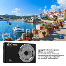 Load image into Gallery viewer, LICAEVEY Digital Camera, 44MP 16X Digital Zoom 4K Camera with 2.8in HD Screen, Built in Fill Light Anti Shake for Teens Adult Beginner(Black and Silver) (Black)_1476
