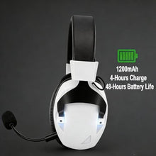 Load image into Gallery viewer, LICAEVEY Wireless Gaming Headset for PC Mobile, 2.4GHz Bluetooth 5.4 Headphones with Noise Canceling Mic, 50mm Driver 7.1 Surround Sound RGB Light, 50-Hour Battery for Gaming Music (Black and White), BlackandWhite_2253
