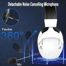 Load image into Gallery viewer, LICAEVEY Wireless Gaming Headset for PC Mobile, 2.4GHz Bluetooth 5.4 Headphones with Noise Canceling Mic, 50mm Driver 7.1 Surround Sound RGB Light, 50-Hour Battery for Gaming Music (Black and White), BlackandWhite_2254
