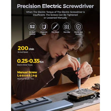 Load image into Gallery viewer, LIFEGOO Mini Electric Screwdriver, 62 in 1 Cordless Precision Power Screwdriver Set with 48 Bits, LED Lights Magnetic Mat, Rechargeable Portable Repair Tool Kit for Phone Watch Camera Laptop PC, Grey_8580
